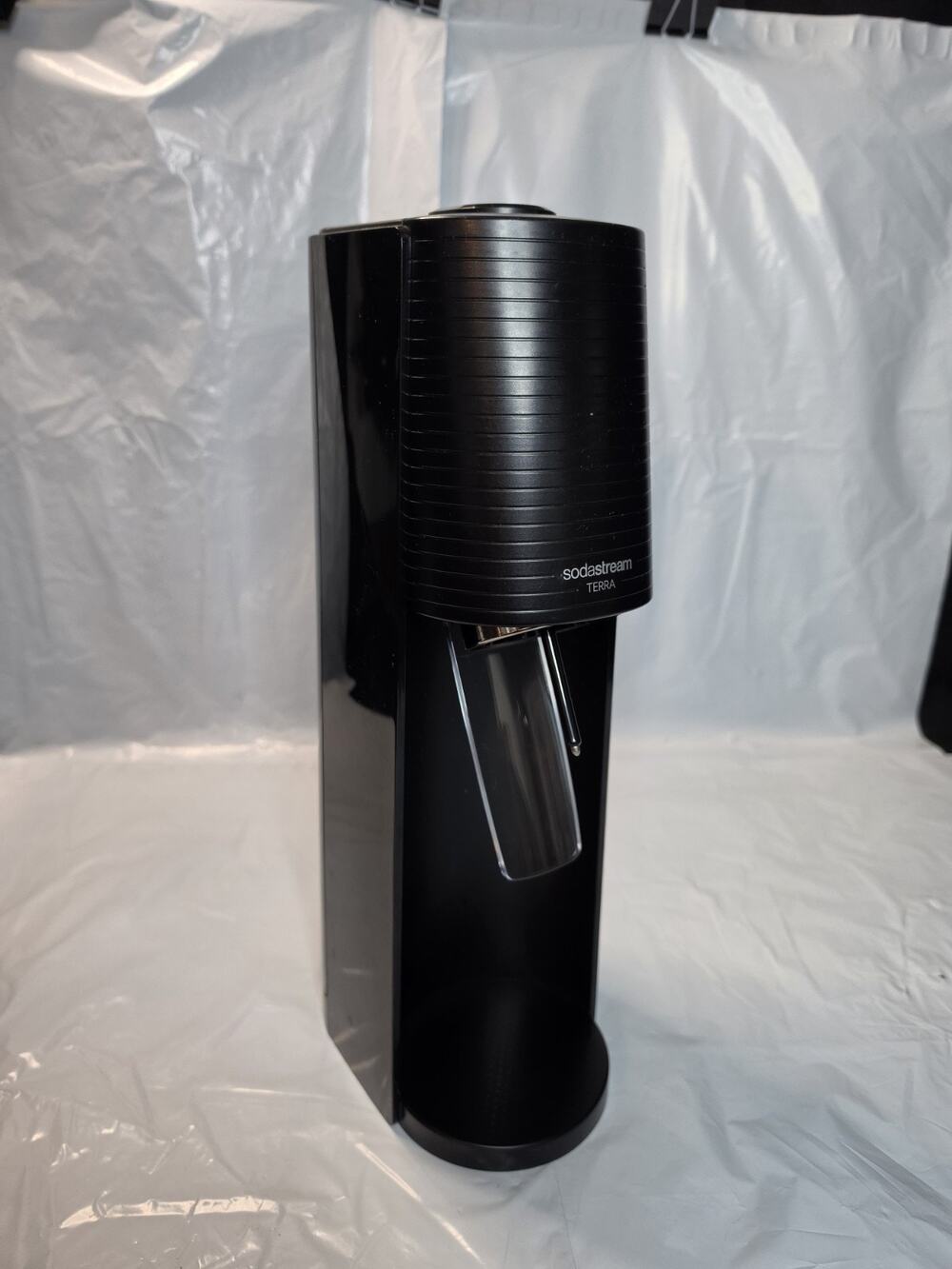 SodaStream Terra Sparkling Water Soda Fizz Maker Black Clean Machine & Canister